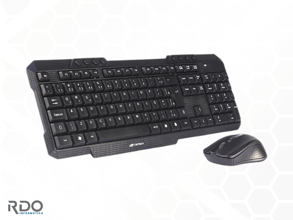 Kit C3Tech com Teclado ABNT 2 e Mouse Wireless USB - KW10BK
