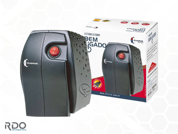 Estabilizador ES-500VA Bivolt Manual 115V Bem Ligado Coletek