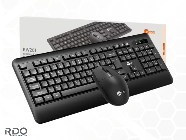KIT Lecoo Combo Teclado e Mouse sem fio Preto