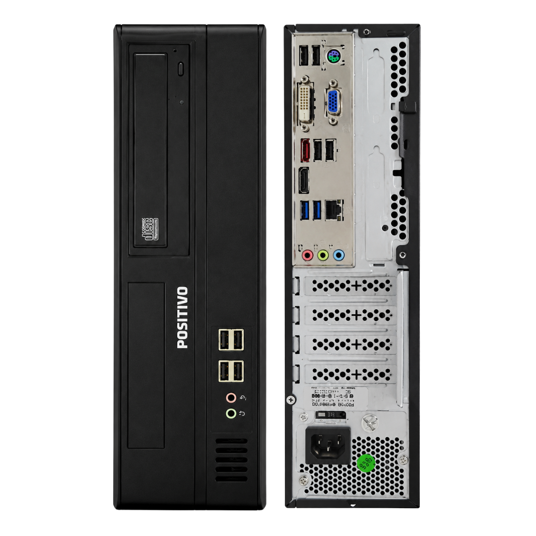 PC Positivo SFF Completo + Monitor + Kit teclado & mouse (I3 3a geração - 08gb - ssd 120gb)