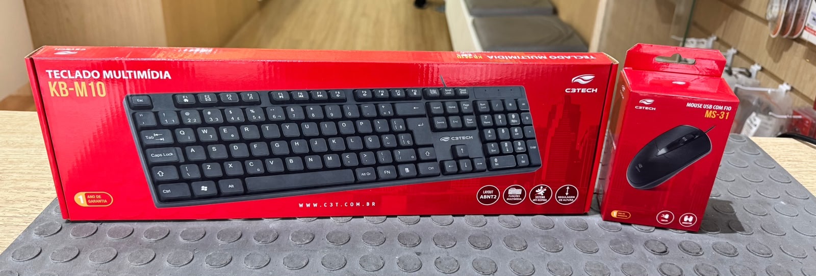 Kit teclado e Mouse C3 Tech - Com fio - USB - KB-M10 - MS-31
