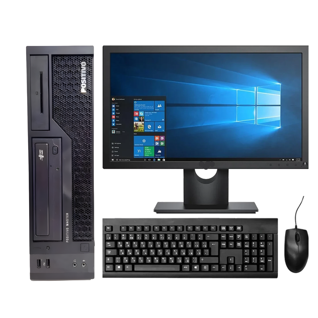 PC Positivo SFF Completo / com HDMI + Monitor + Kit teclado & mouse (I3 4a geração - 08gb - ssd 120gb)