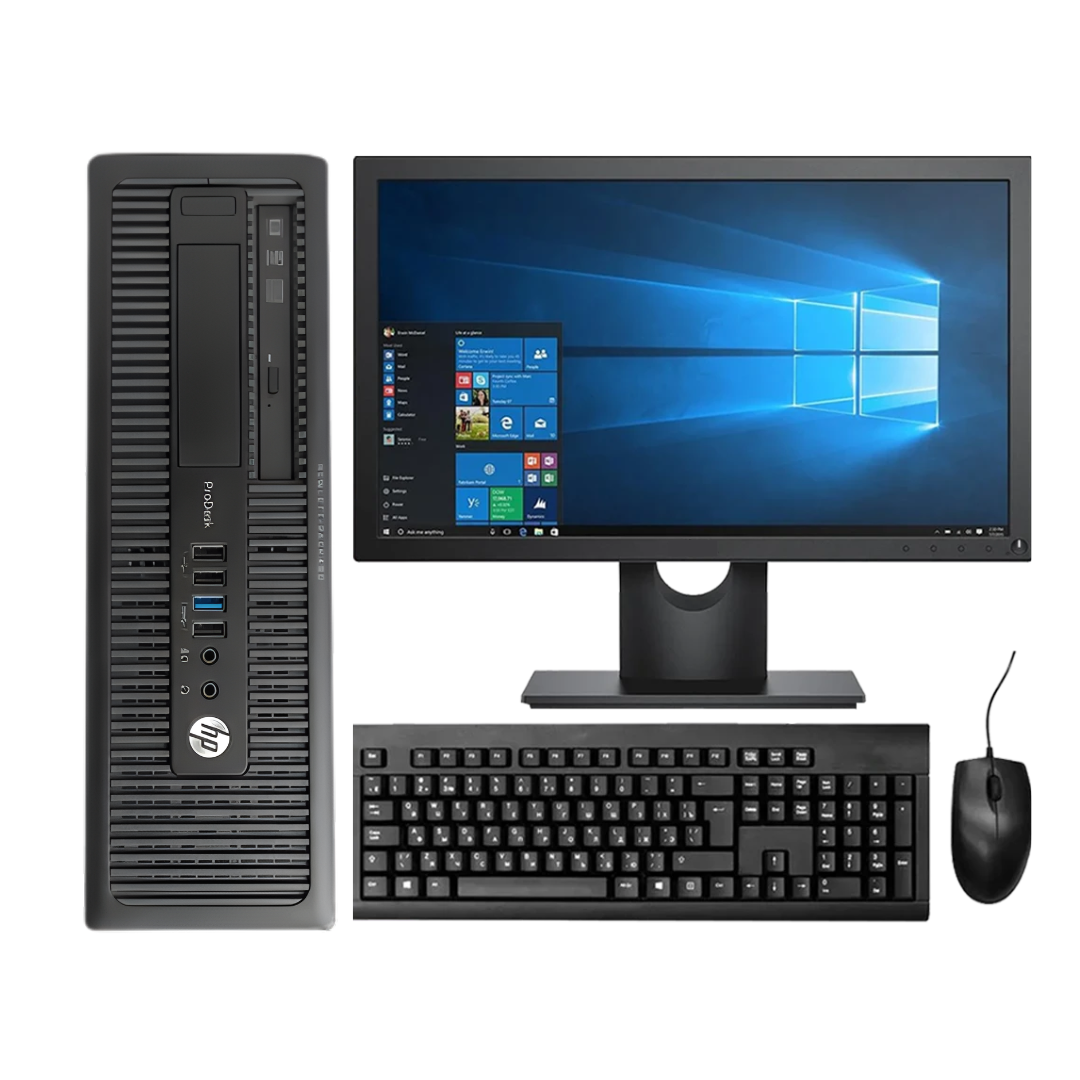 PC HP SFF Completo + Monitor 19" + Kit teclado & mouse (A8 7600 + 08gb + ssd 120gb)