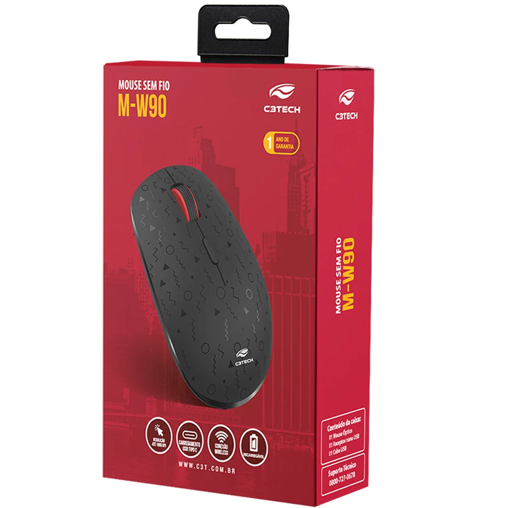 Mouse Sem Fio C3Tech M-W90