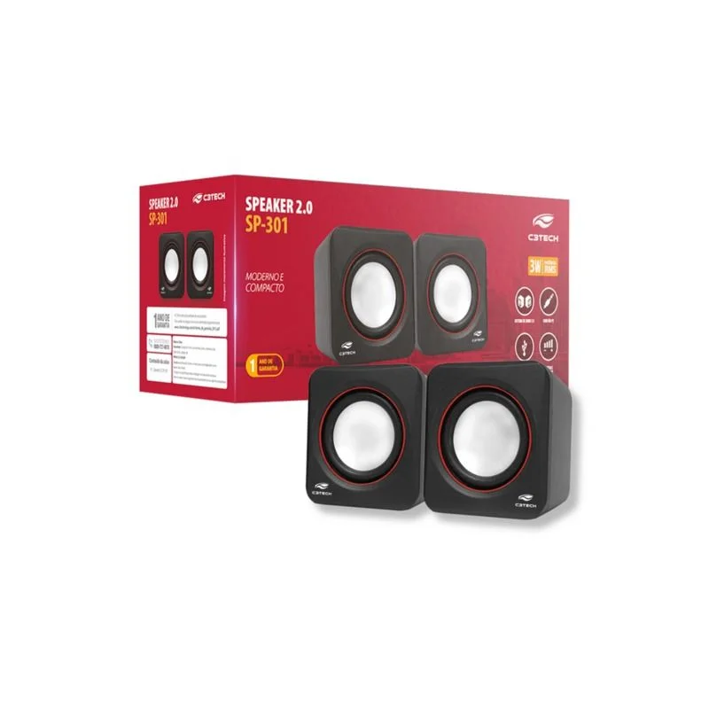 Caixa de Som 2.0 SP 301 C3TECH