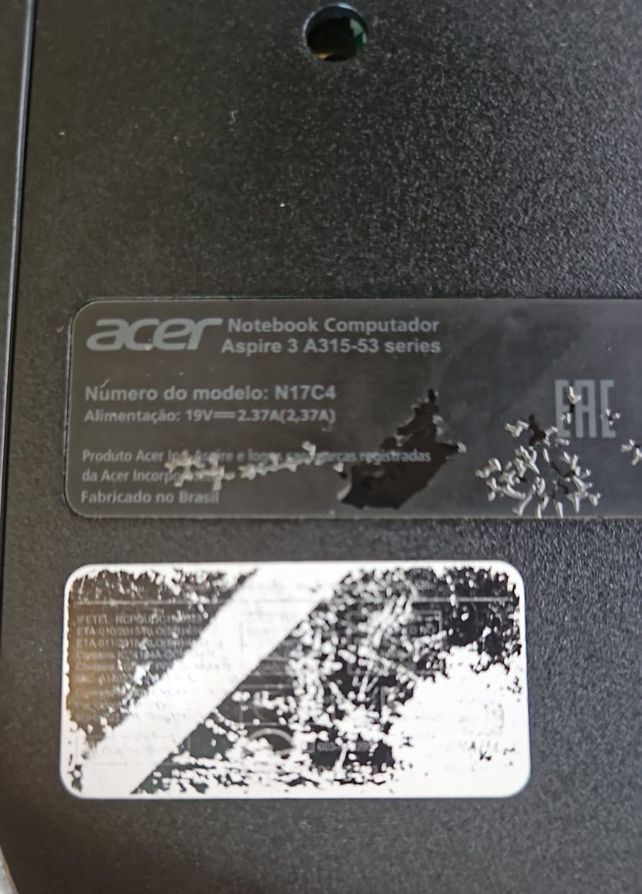 Notebook Acer Aspire 3 (I5 7ª - 08GB DDR4 - SSD 256GB)