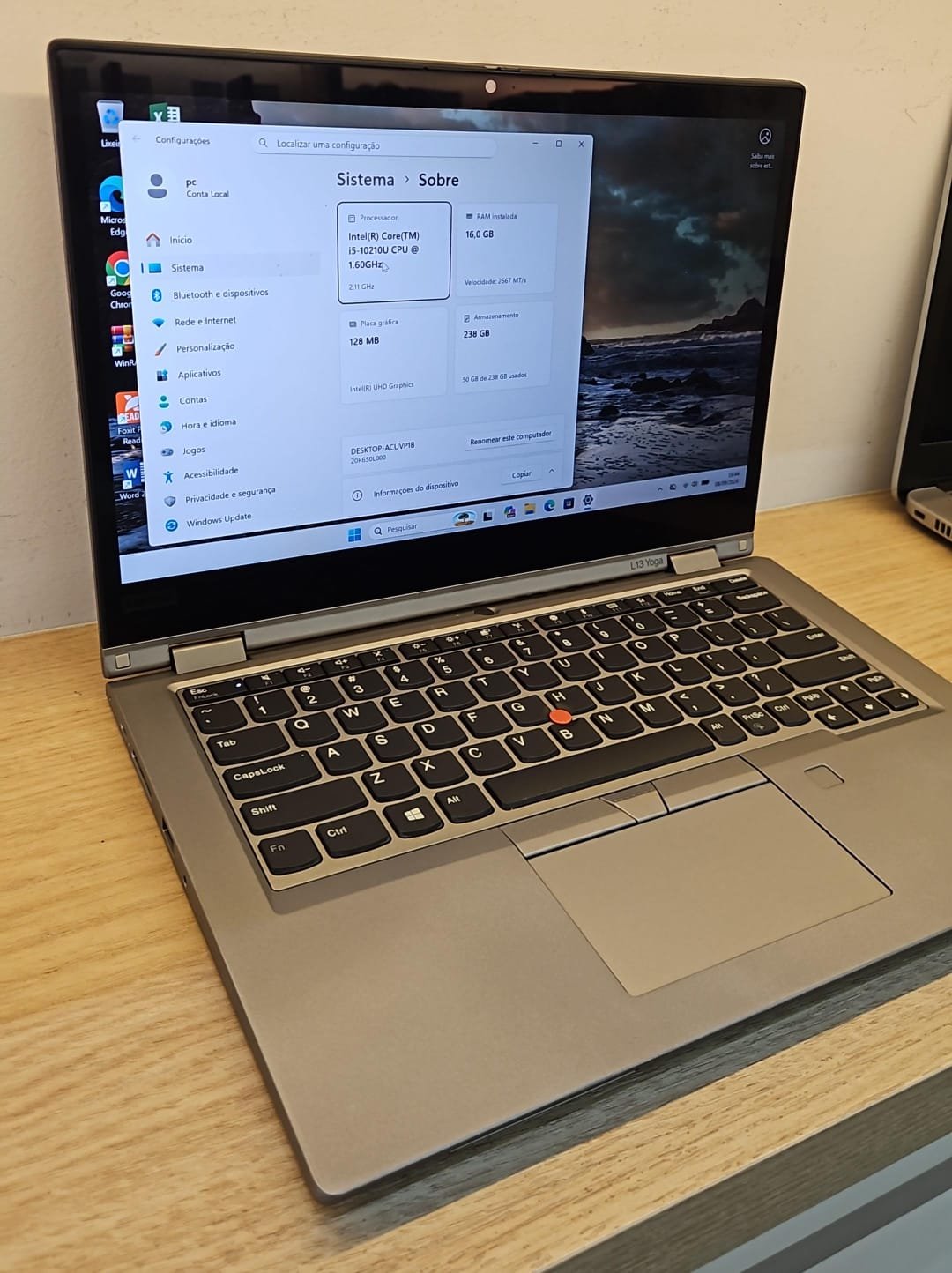 Notebook Lenovo ThinkPad L13 YOGA (I5 10ª - 16GB RAM DDR4 - SSD 256GB) TOUCHSCREEN