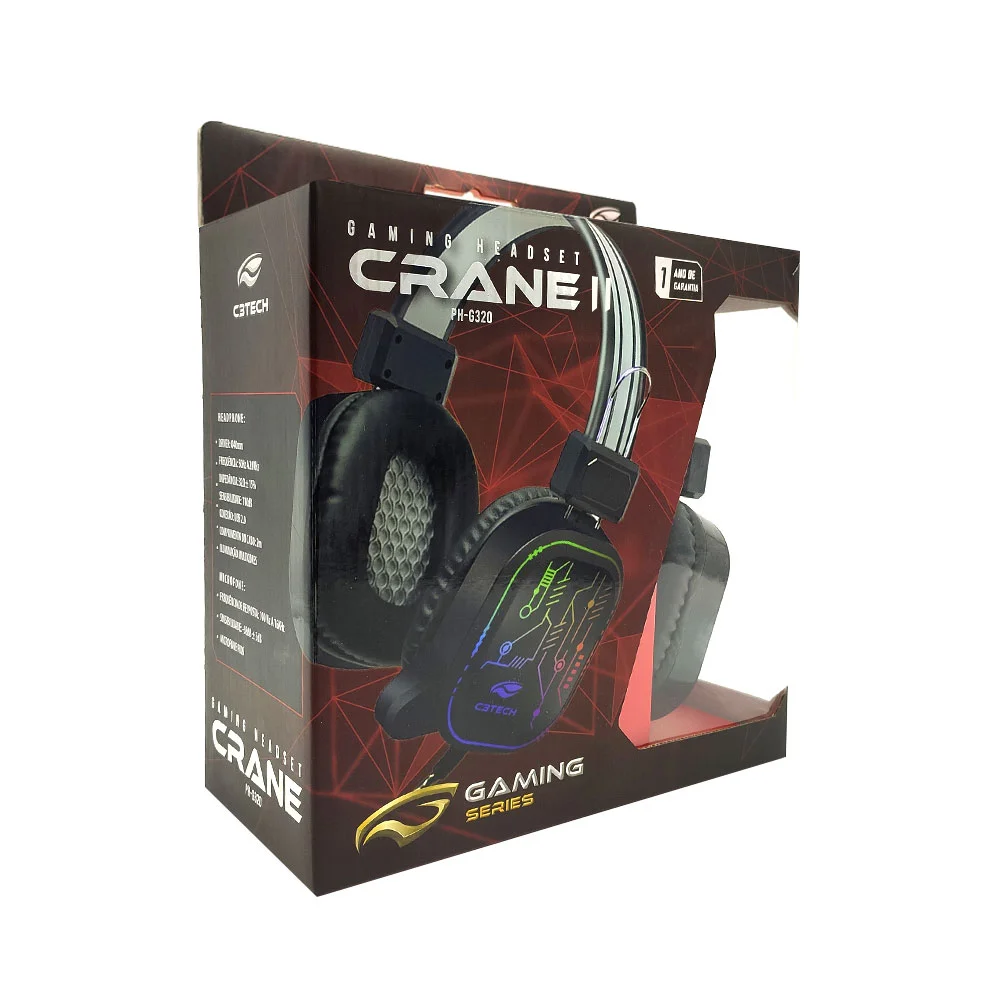 Fone Com Microfone Gamer USB Crane PH G320BKV2 C3TECH